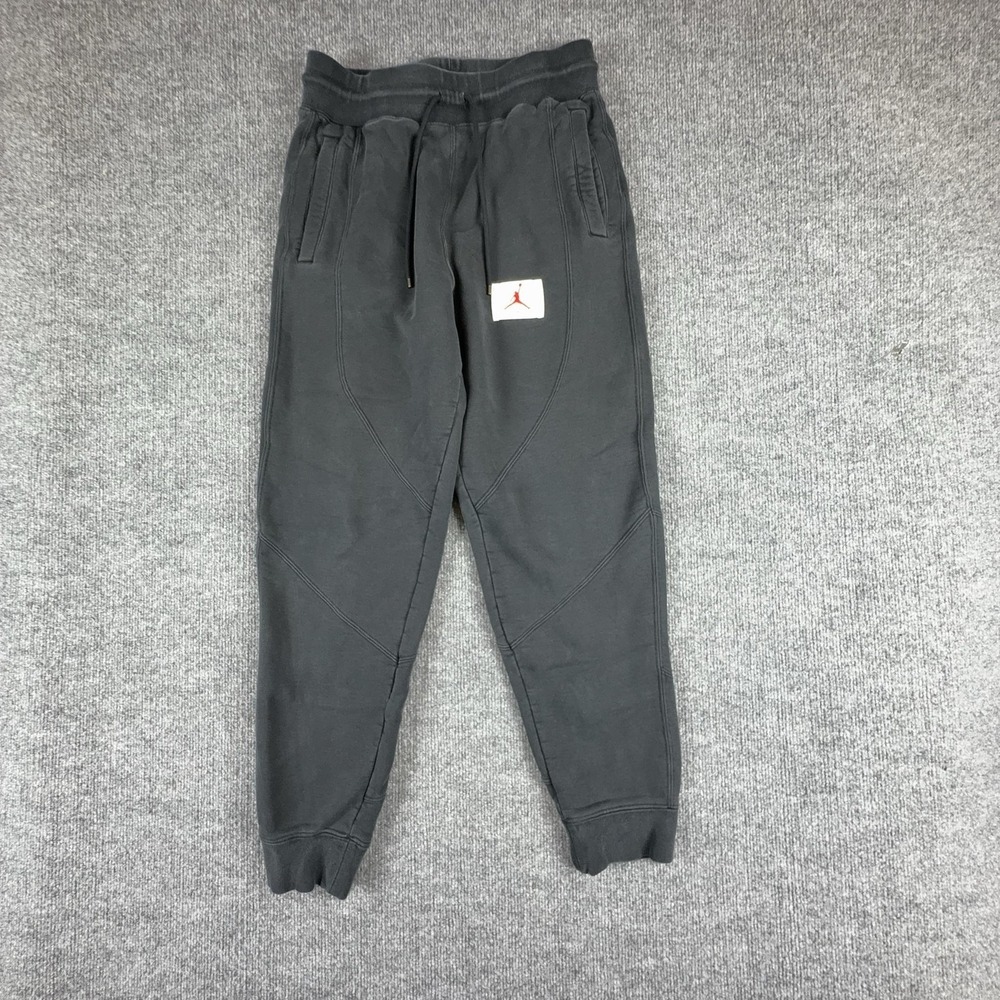 Jordan Pants Mens‎ Large Gray Fleece Joggers Sweatpants Flight Patch Athletic